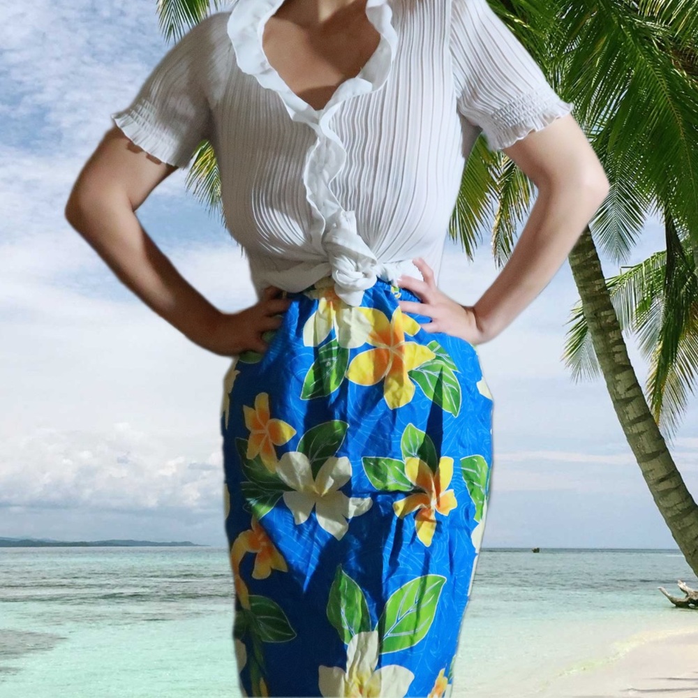 Vintage Hawaiian Midi Skirt